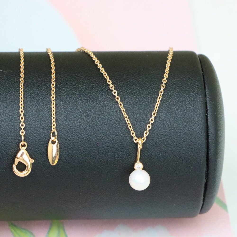 "Elegant Rose Gold Necklace with Pearl Drop and Adjustable Chain, XPNL1875